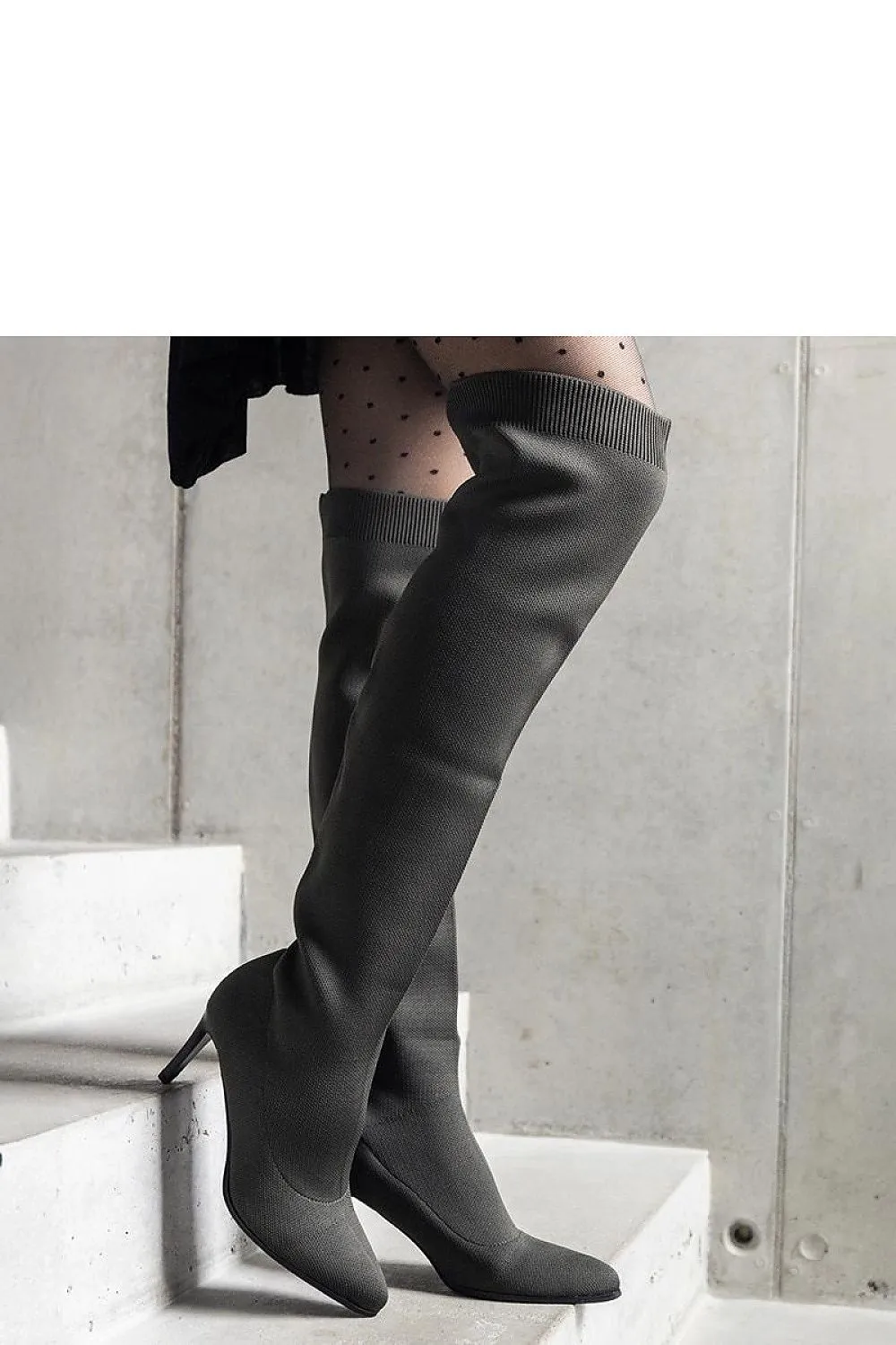 Green stiletto heeled boots