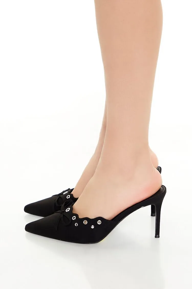 Grommet Bow Stiletto Heels