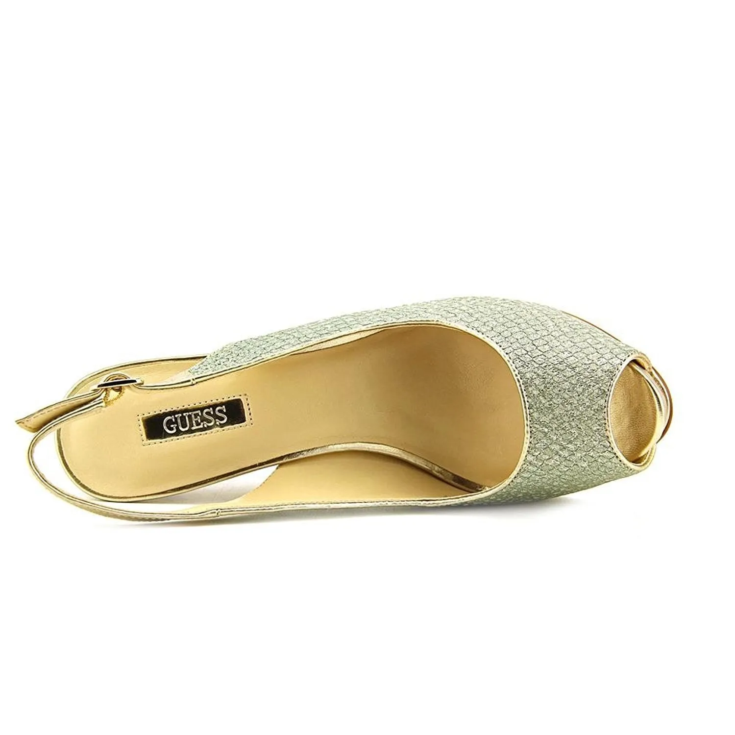 Guess Huela Peep Toe Slingback Heel, Blue (Women)