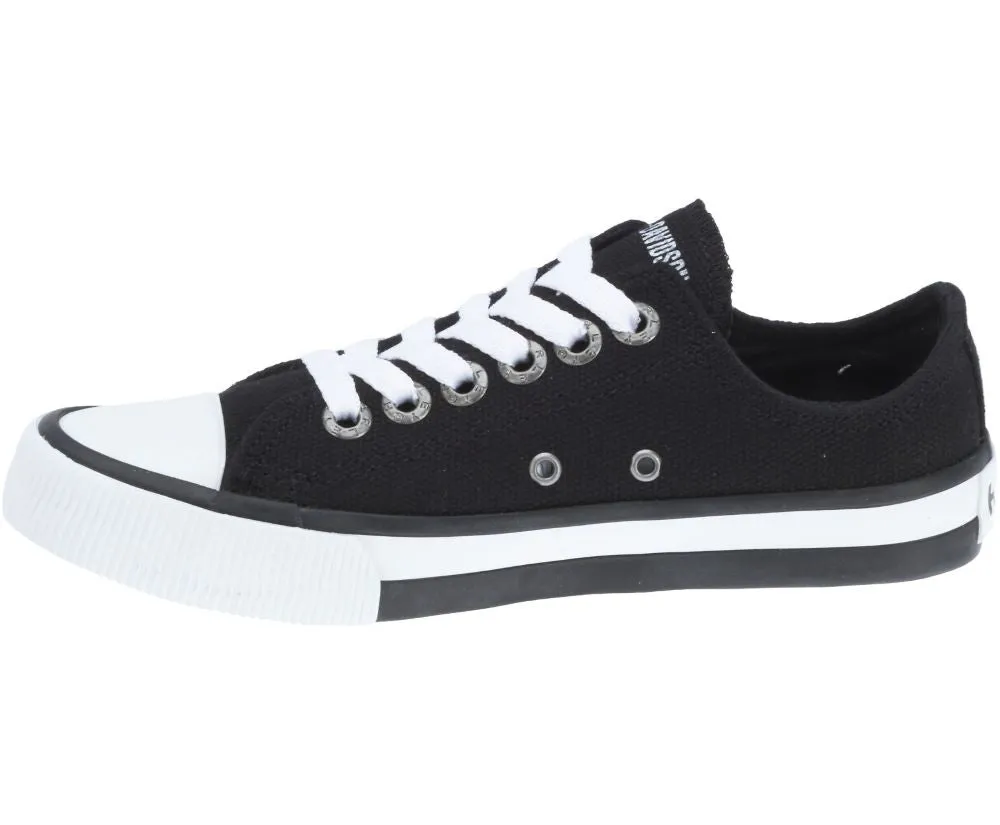 'Harley Davidson' Women's Zia Black Canvas Sneaker - Black