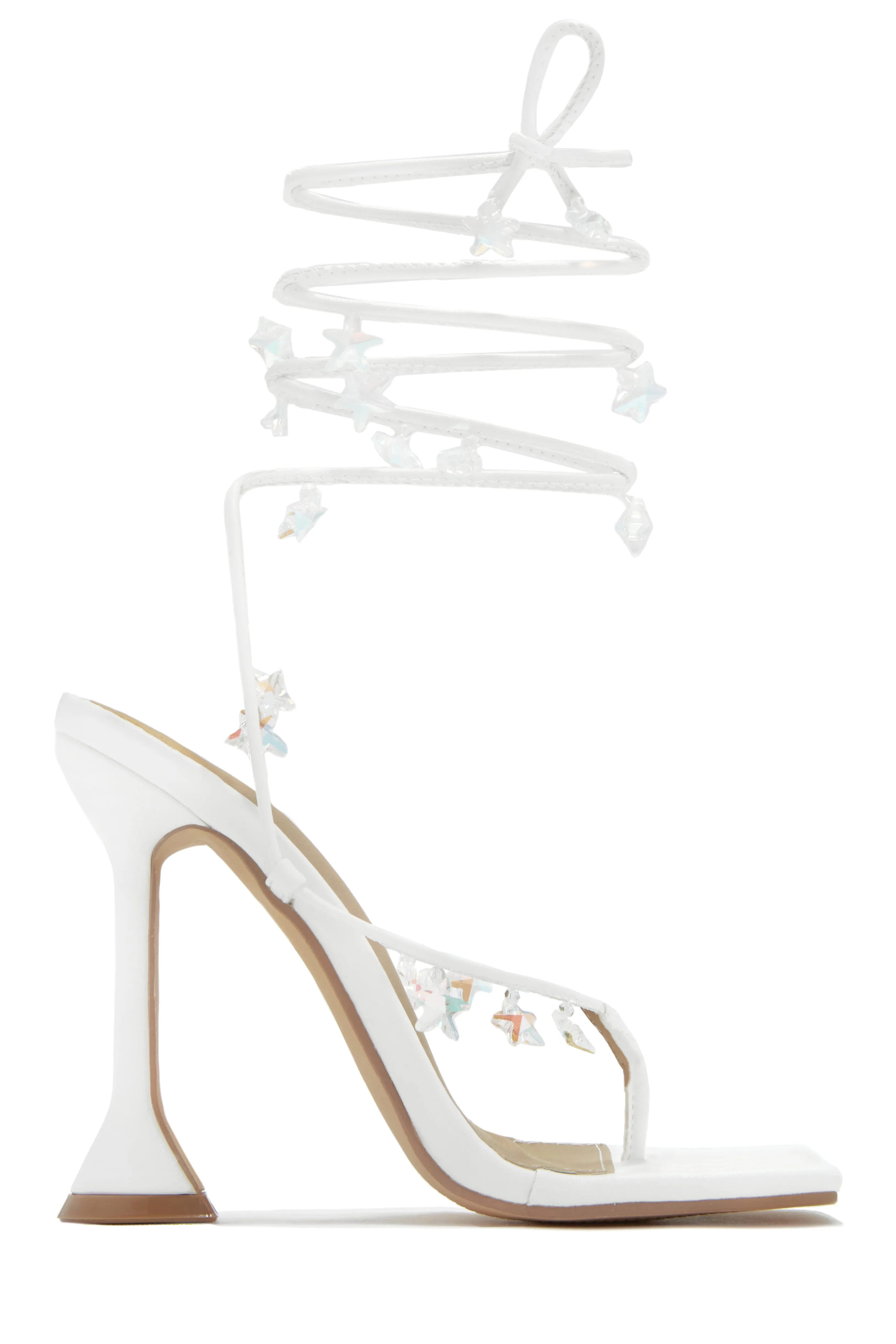 Haven Lace Up High Heels - Gold