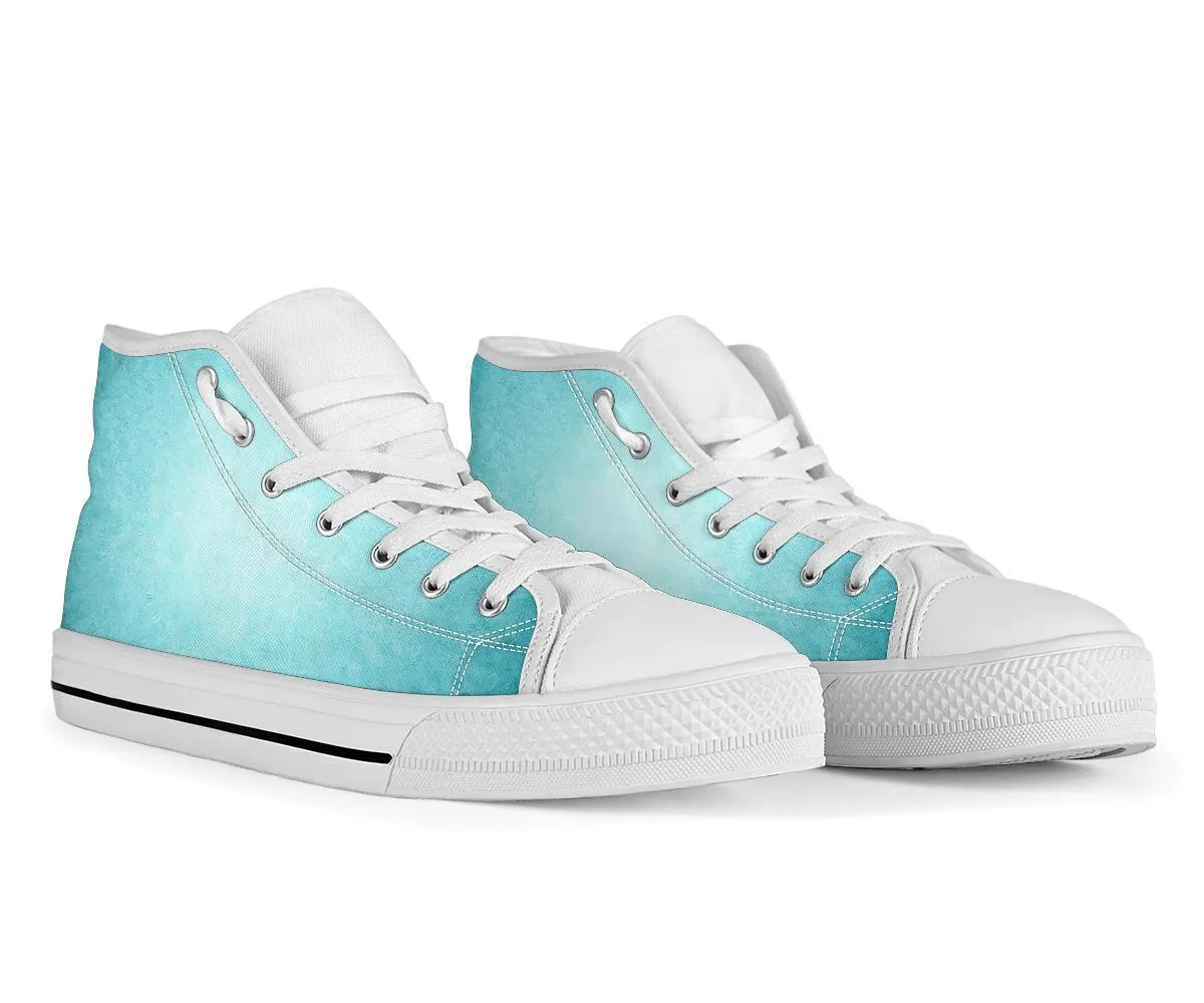 High Top Sneakers - A Touch of Teal | Custom High Top Shoes, Patterned High Top Sneakers, High Top Sneakers for Women, Unisex Shoes