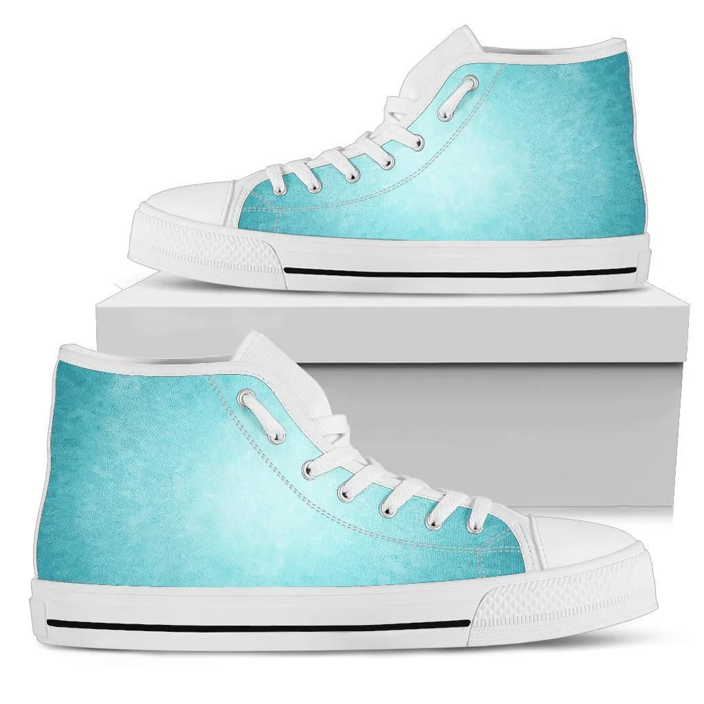 High Top Sneakers - A Touch of Teal | Custom High Top Shoes, Patterned High Top Sneakers, High Top Sneakers for Women, Unisex Shoes