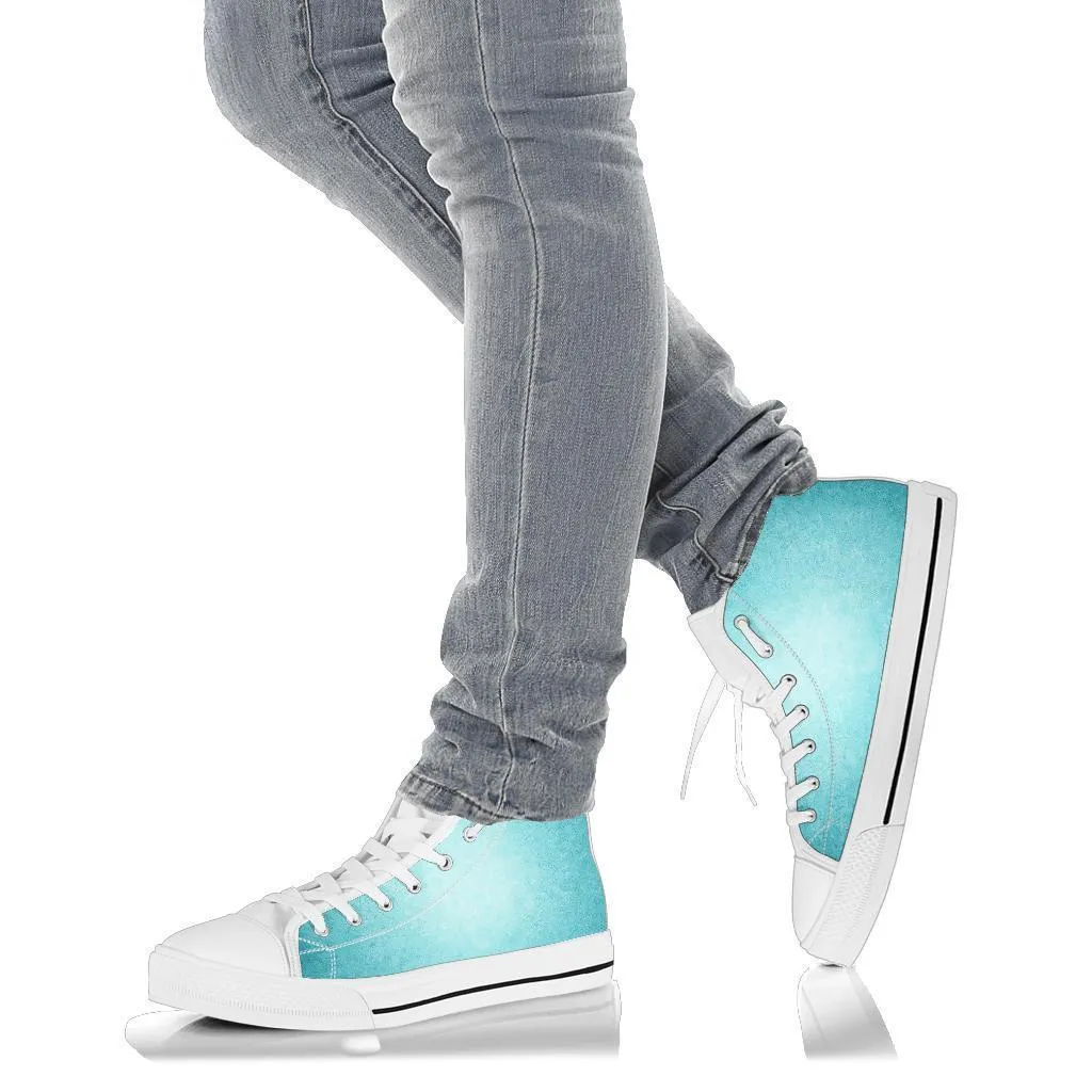 High Top Sneakers - A Touch of Teal | Custom High Top Shoes, Patterned High Top Sneakers, High Top Sneakers for Women, Unisex Shoes