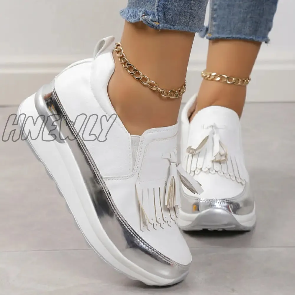 Hnewly - Black Casual Sportswear Patchwork Contrast Round Comfortable Out Door Shoes