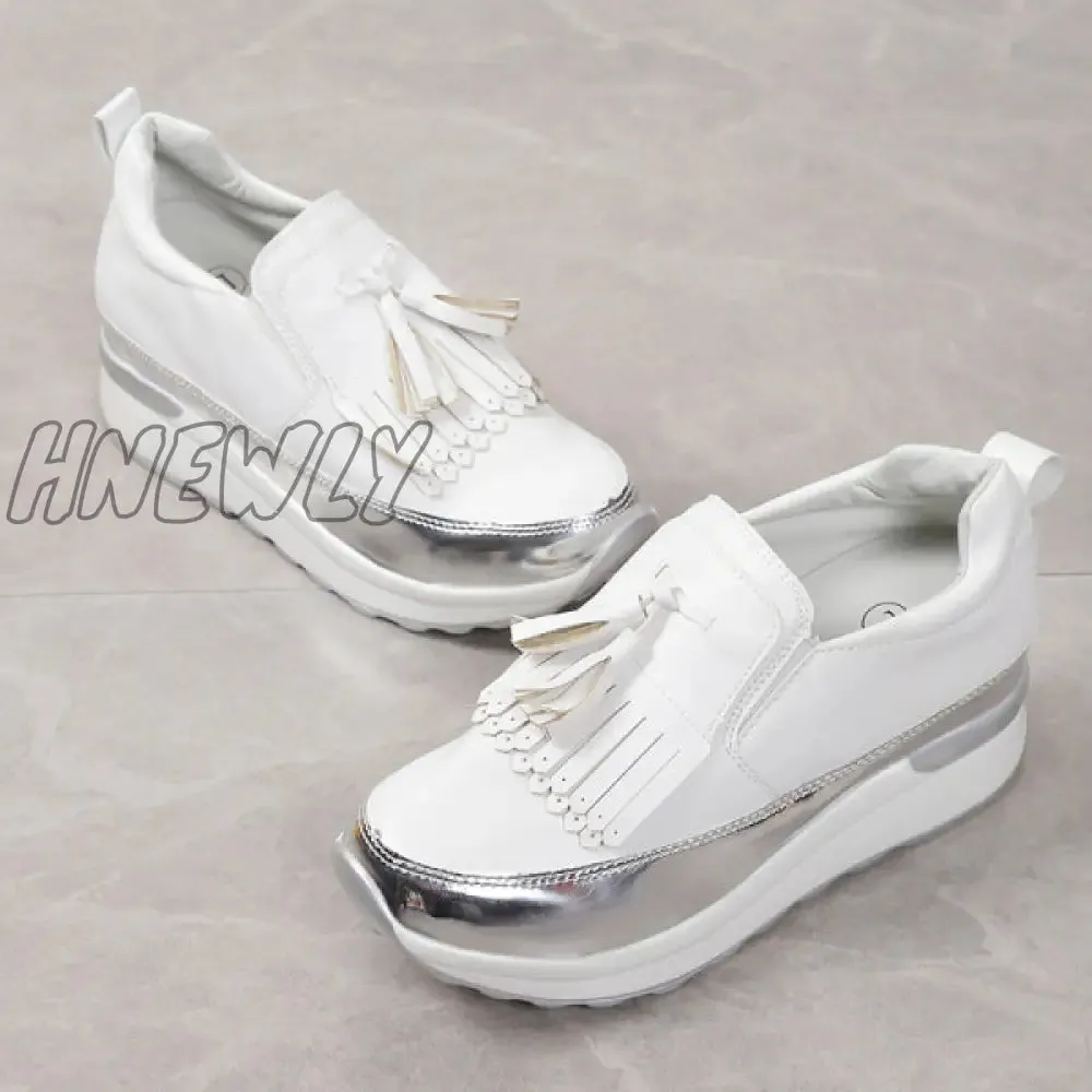 Hnewly - Black Casual Sportswear Patchwork Contrast Round Comfortable Out Door Shoes
