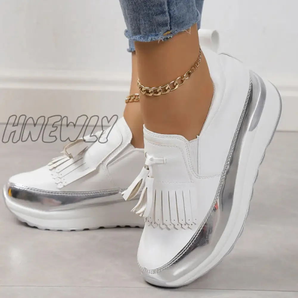 Hnewly - Black Casual Sportswear Patchwork Contrast Round Comfortable Out Door Shoes
