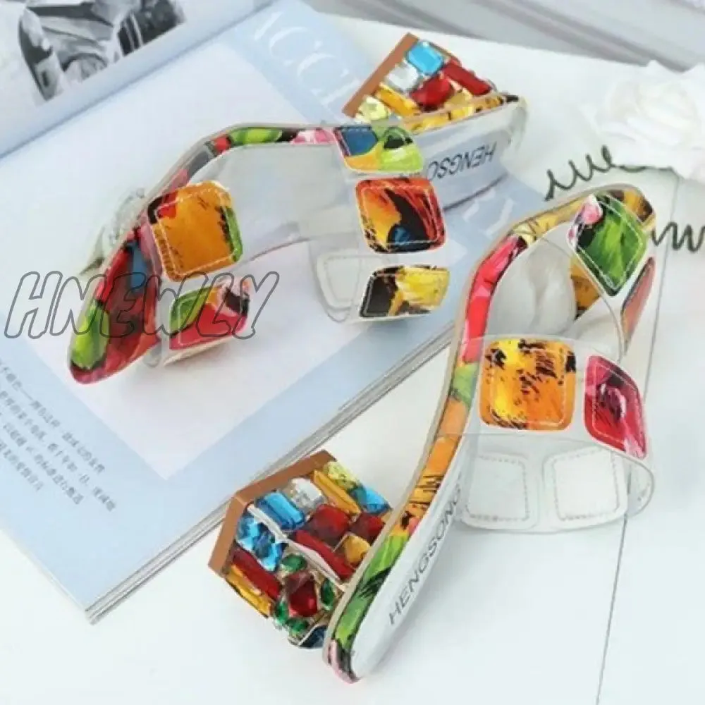 Hnewly - Colour Casual Patchwork Round Out Door Wedges Shoes