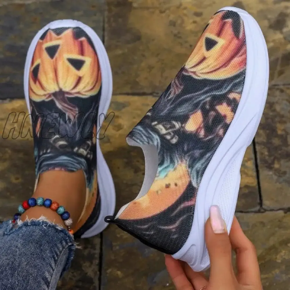 Hnewly - Yellow Casual Sportswear Daily Patchwork Printing Round Comfortable Shoes