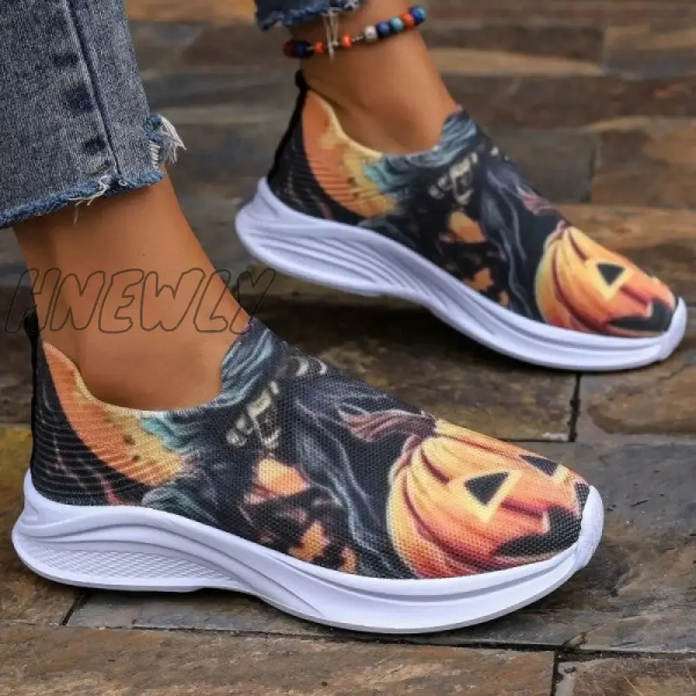 Hnewly - Yellow Casual Sportswear Daily Patchwork Printing Round Comfortable Shoes