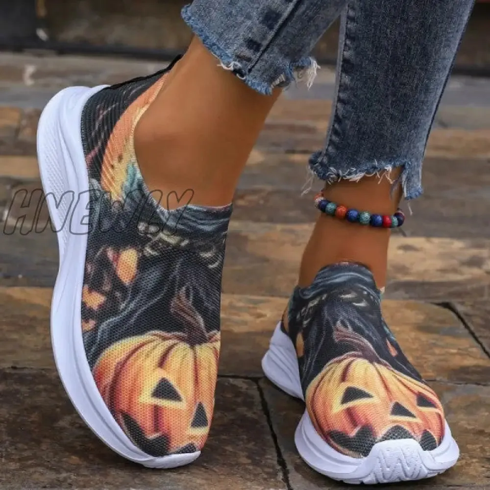 Hnewly - Yellow Casual Sportswear Daily Patchwork Printing Round Comfortable Shoes