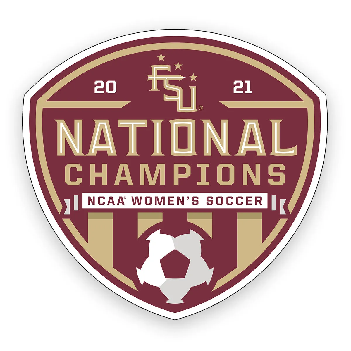 Image One 2021 FSU National Champions NCAA Women's Soccer Shield Design 4" Decal