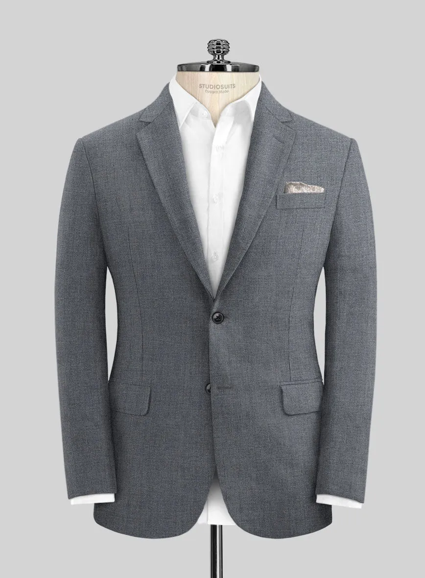 Italian Khyber Gray Blue Linen Suit