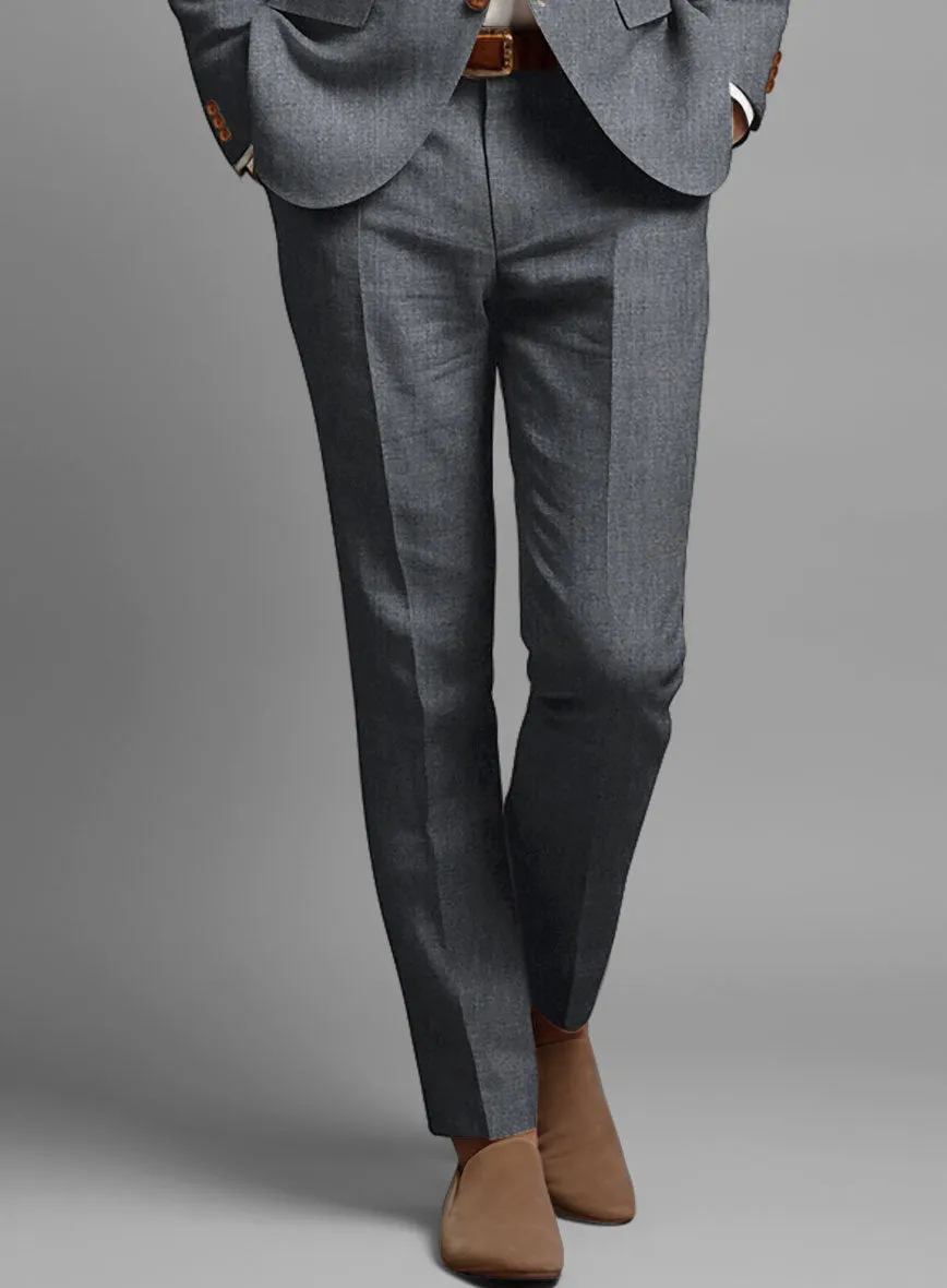 Italian Khyber Gray Blue Linen Suit