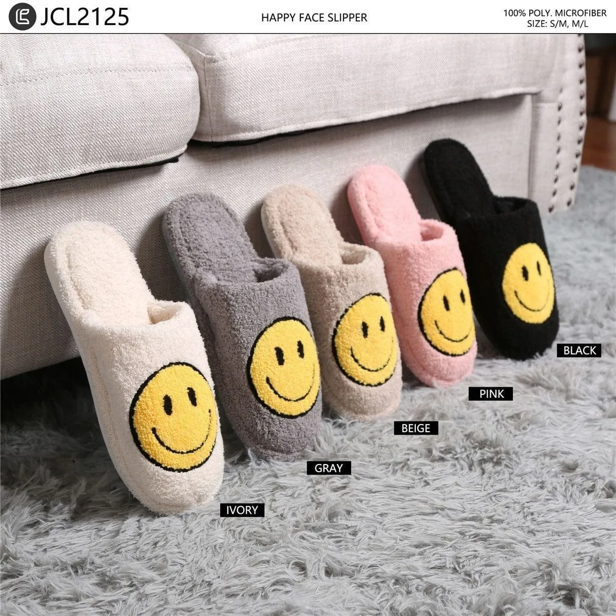 JCL2125 Super Lux Smiley Face Slippers