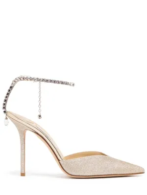Jimmy Choo   100mm Saeda glittered heels 