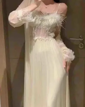 JOSKAA  Spring Sexy Lace Strap Dress Women Elegant Korean Sweet Princess Fairy Dress Female Patchwork Casual Evening Party Dresses