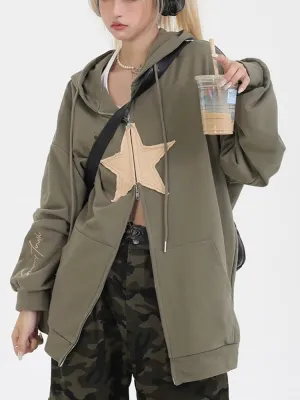 Joskaa Tawaaiw Autumn Vintage Hoodies Women Patchwork Loose Sweatshirts  American Retro Couple Hoodies Lovers Streetwear Grunge Tops