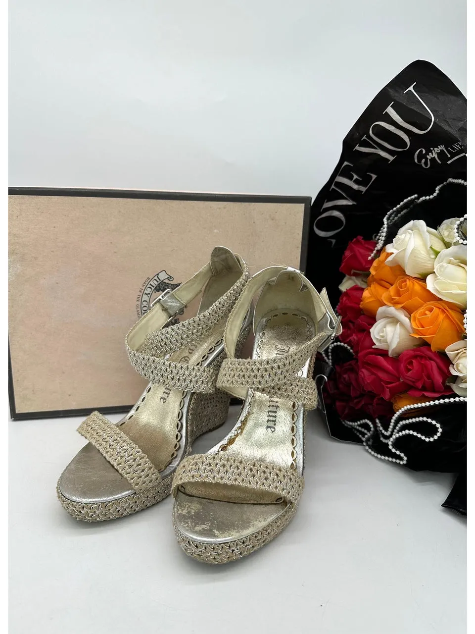 JUICY COUTURE Wedge Platform Espadrilles Women's Shoes Size 8