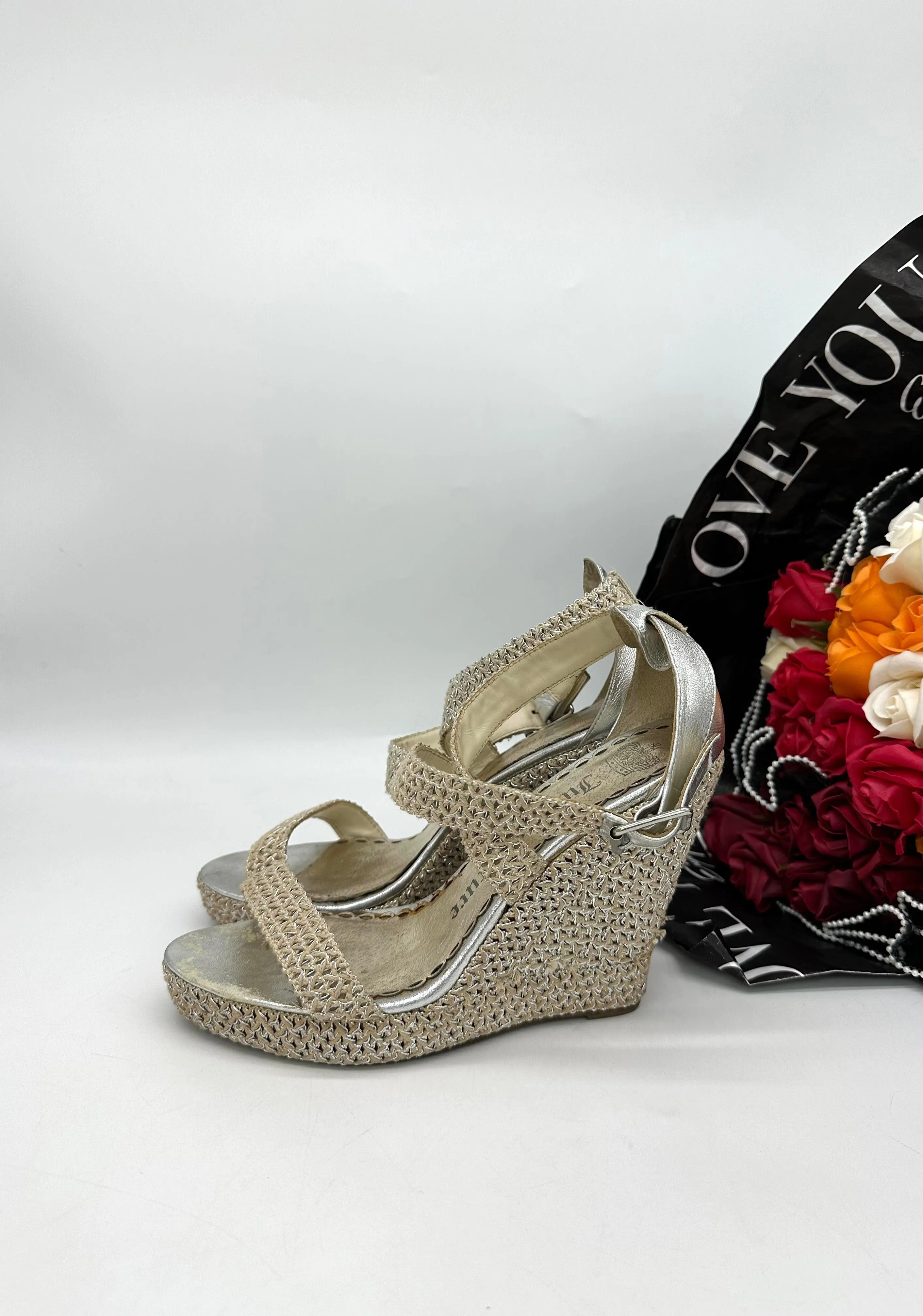 JUICY COUTURE Wedge Platform Espadrilles Women's Shoes Size 8