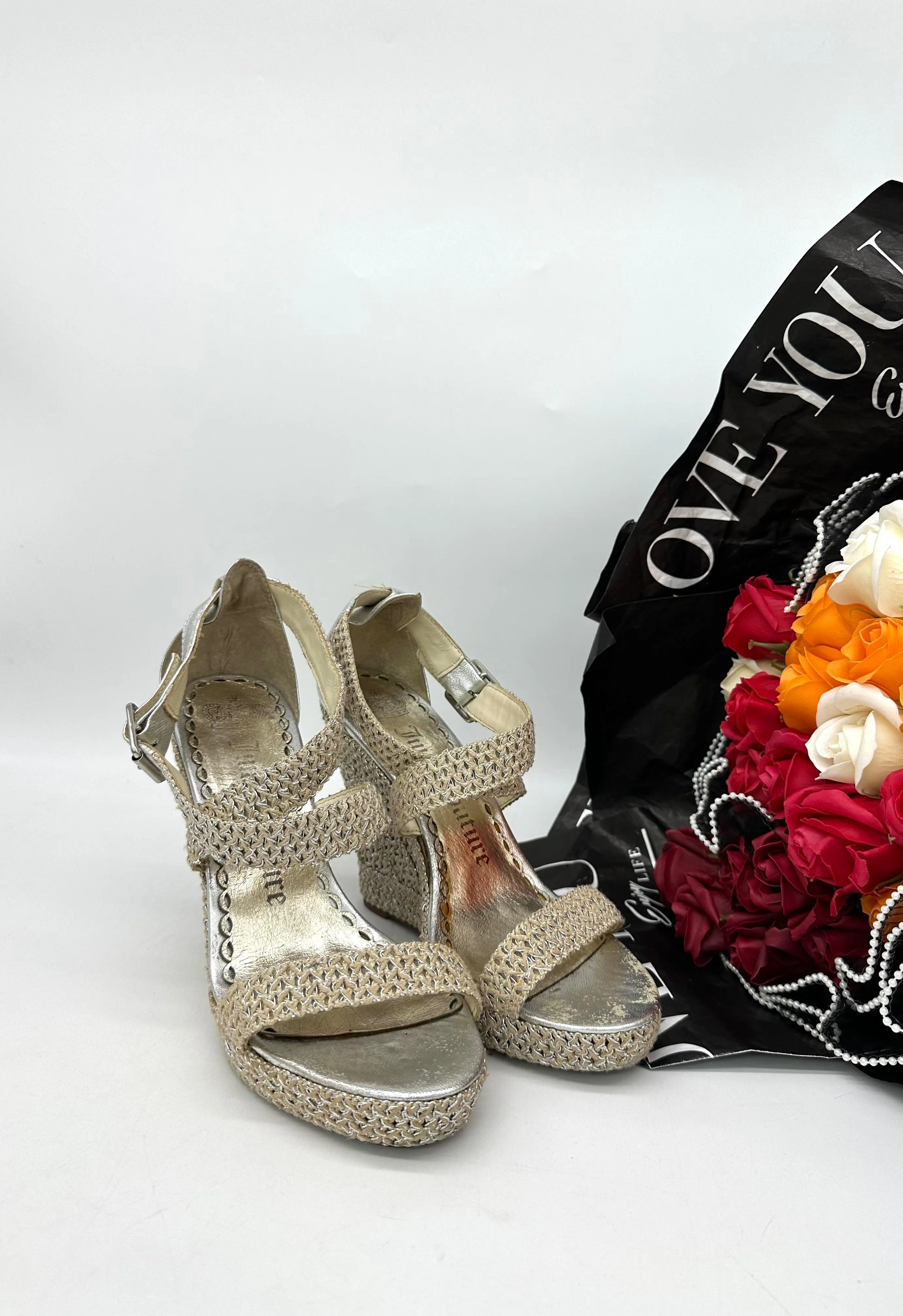 JUICY COUTURE Wedge Platform Espadrilles Women's Shoes Size 8
