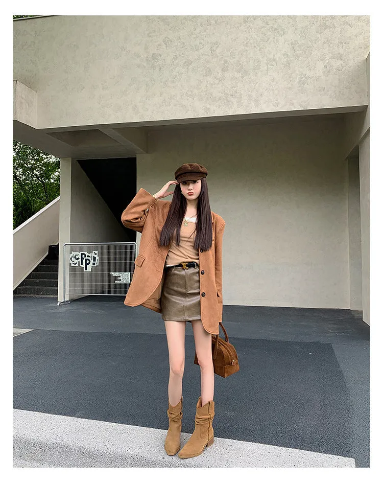 KalonBd sleeve Mid-Heel Stacked Boots