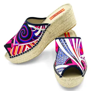 KAWA Magenta Modern Wedge Espadrilles