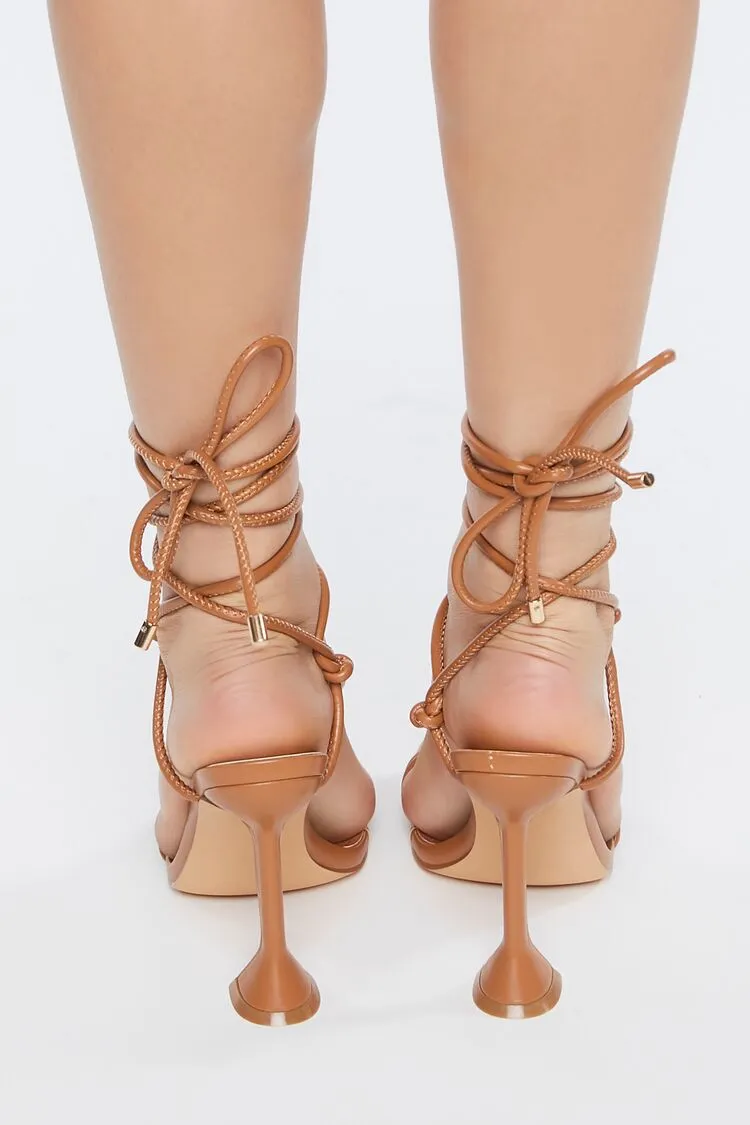Knotted Strappy Open-Toe Heels
