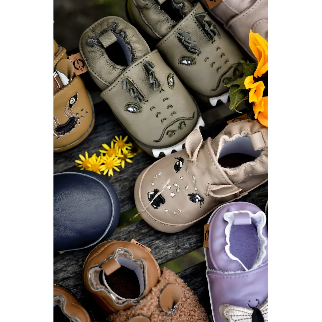 Leather Slippers (3D details) - Warm Taupe