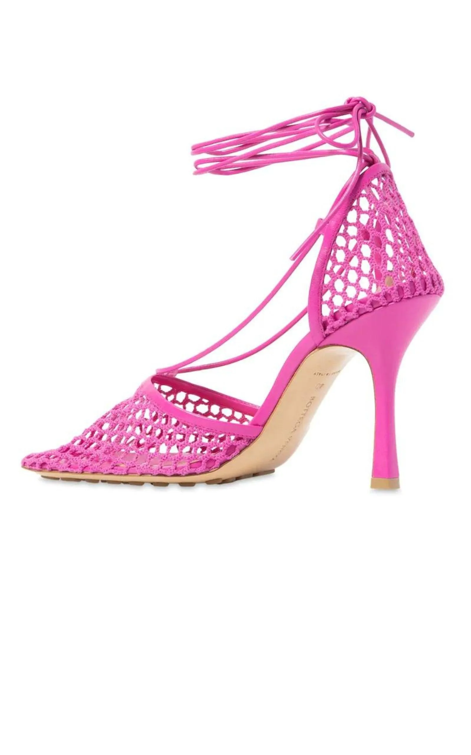 Leather Stretch Lace-up Pumps