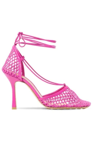 Leather Stretch Lace-up Pumps