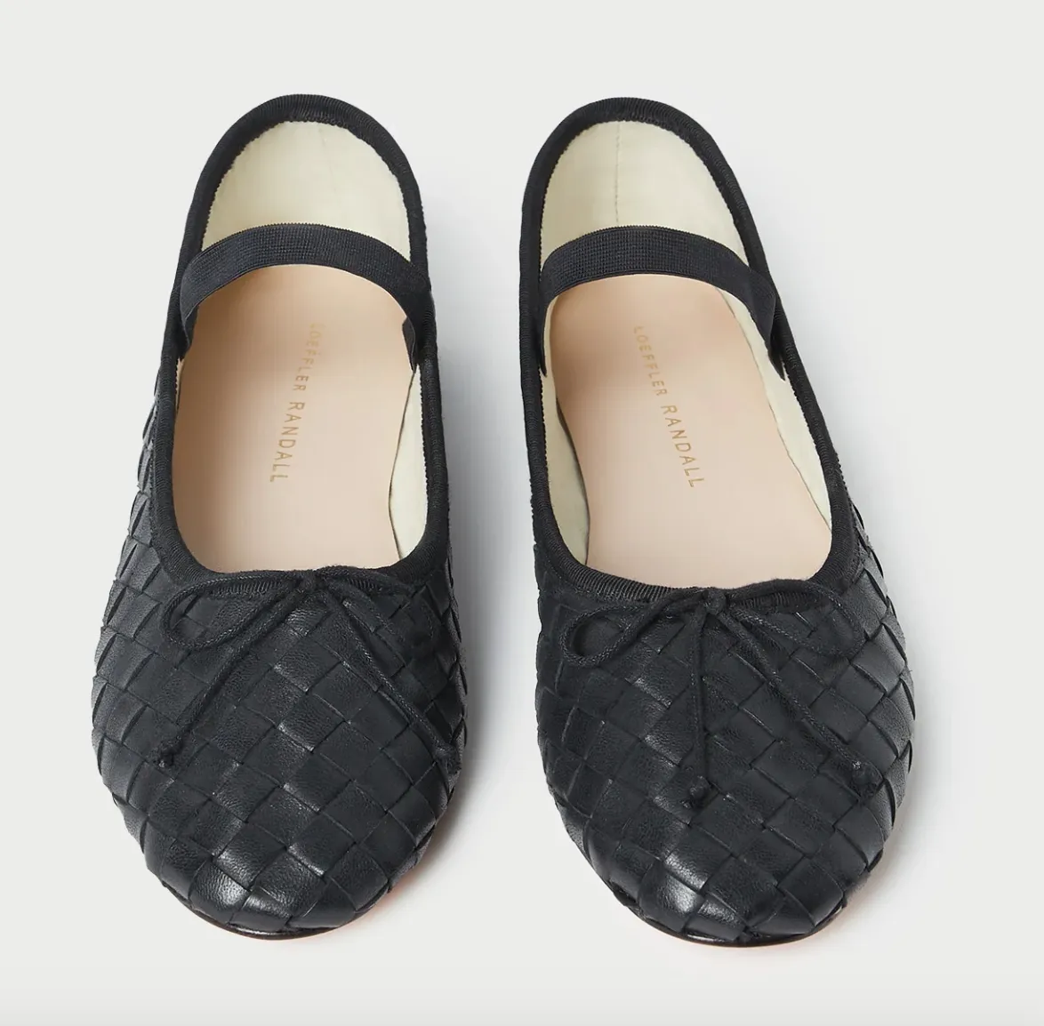 Leonie Woven Leather Ballet Flat ~ Black