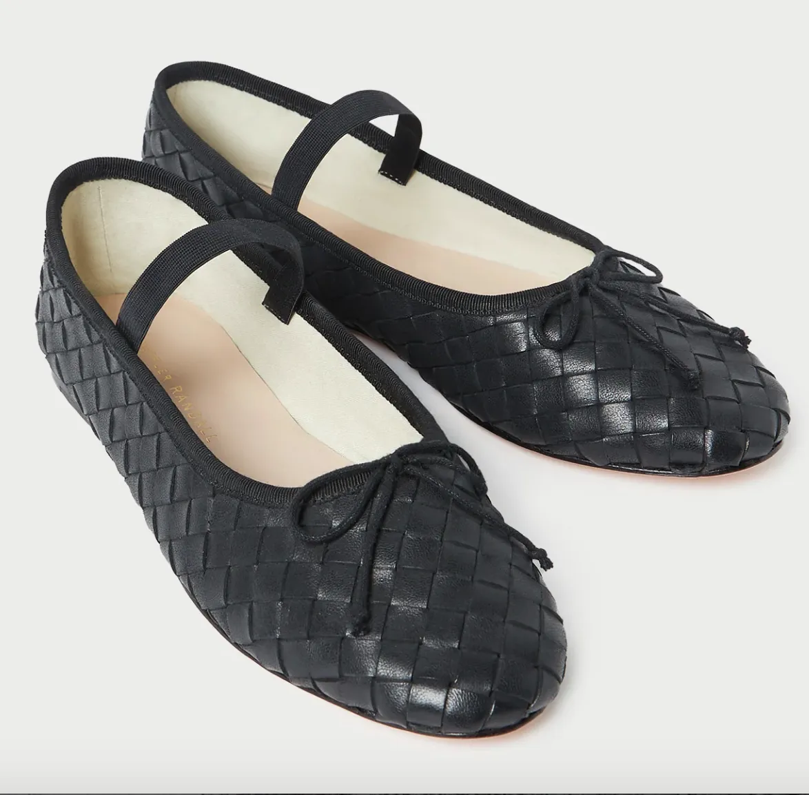Leonie Woven Leather Ballet Flat ~ Black
