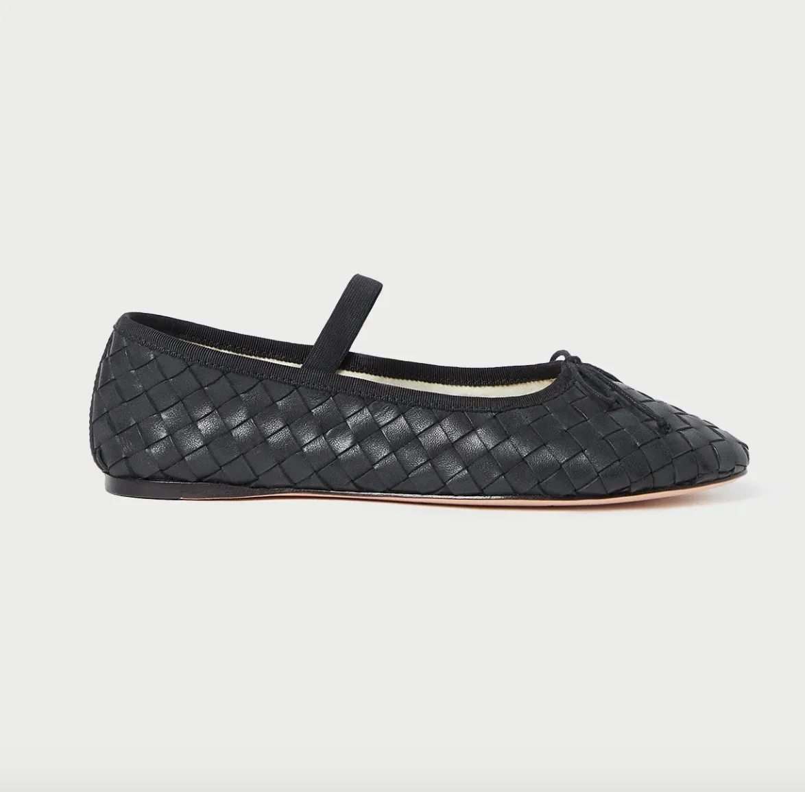 Leonie Woven Leather Ballet Flat ~ Black