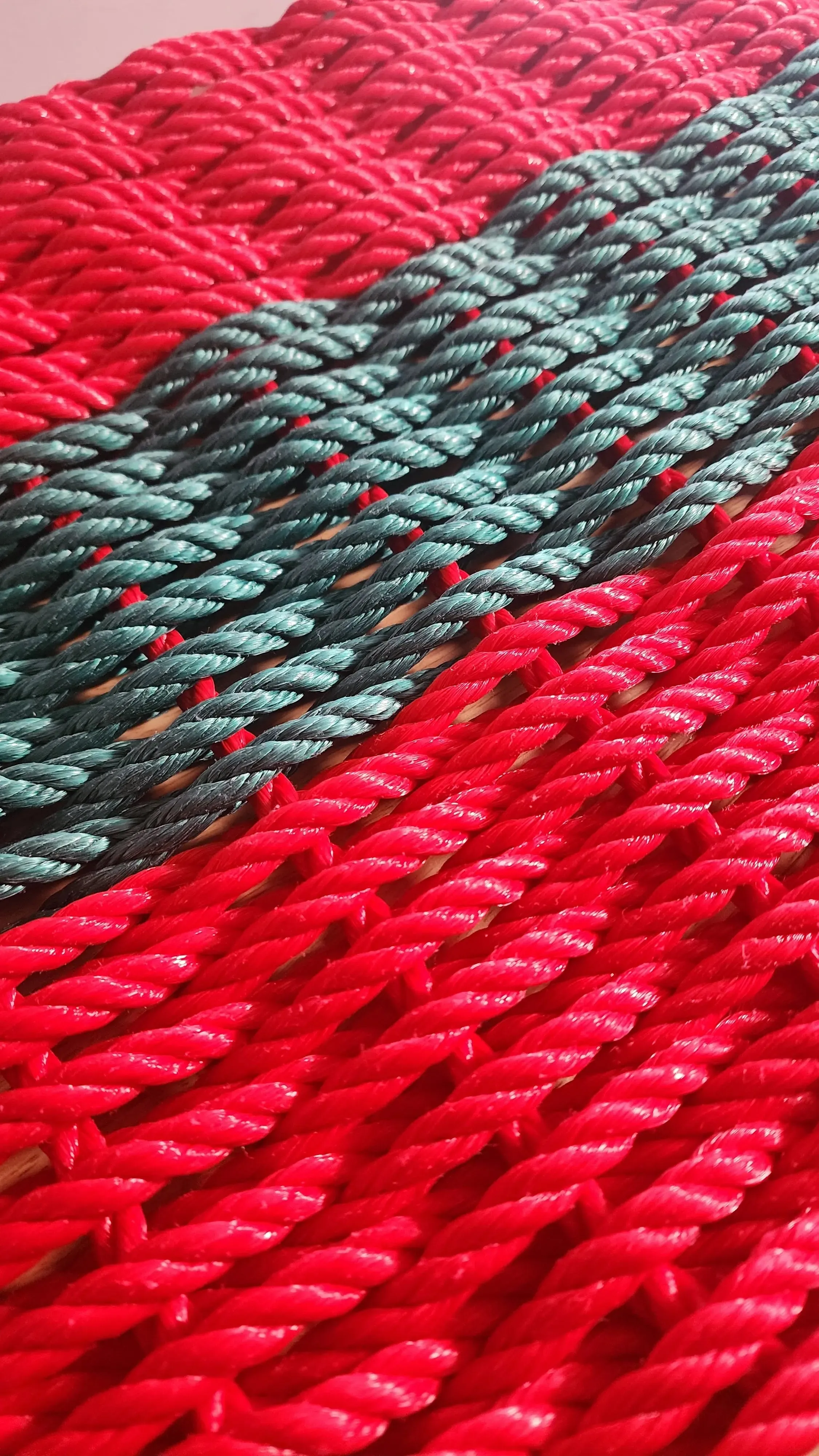 Lobster Rope Doormat Red and Green Christmas