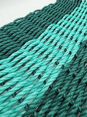 Lobster Rope Mat Hunter Green and Teal