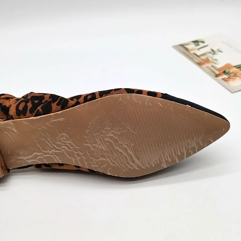 Low Heel Pointy Patchwork Color Kink Flats