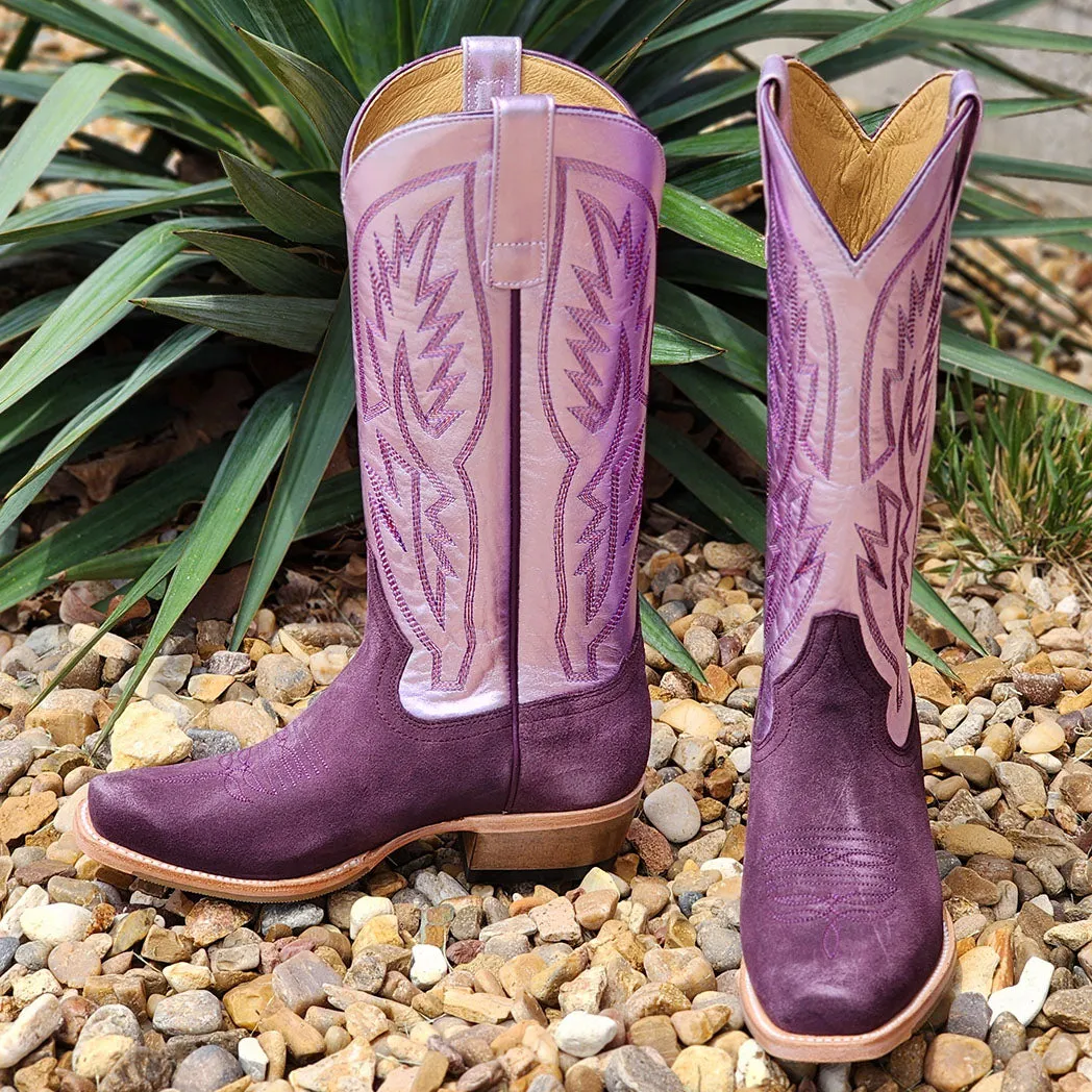 Macie Bean Women's Berry Suede Square Toe Boots