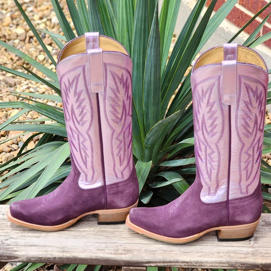 Macie Bean Women's Berry Suede Square Toe Boots