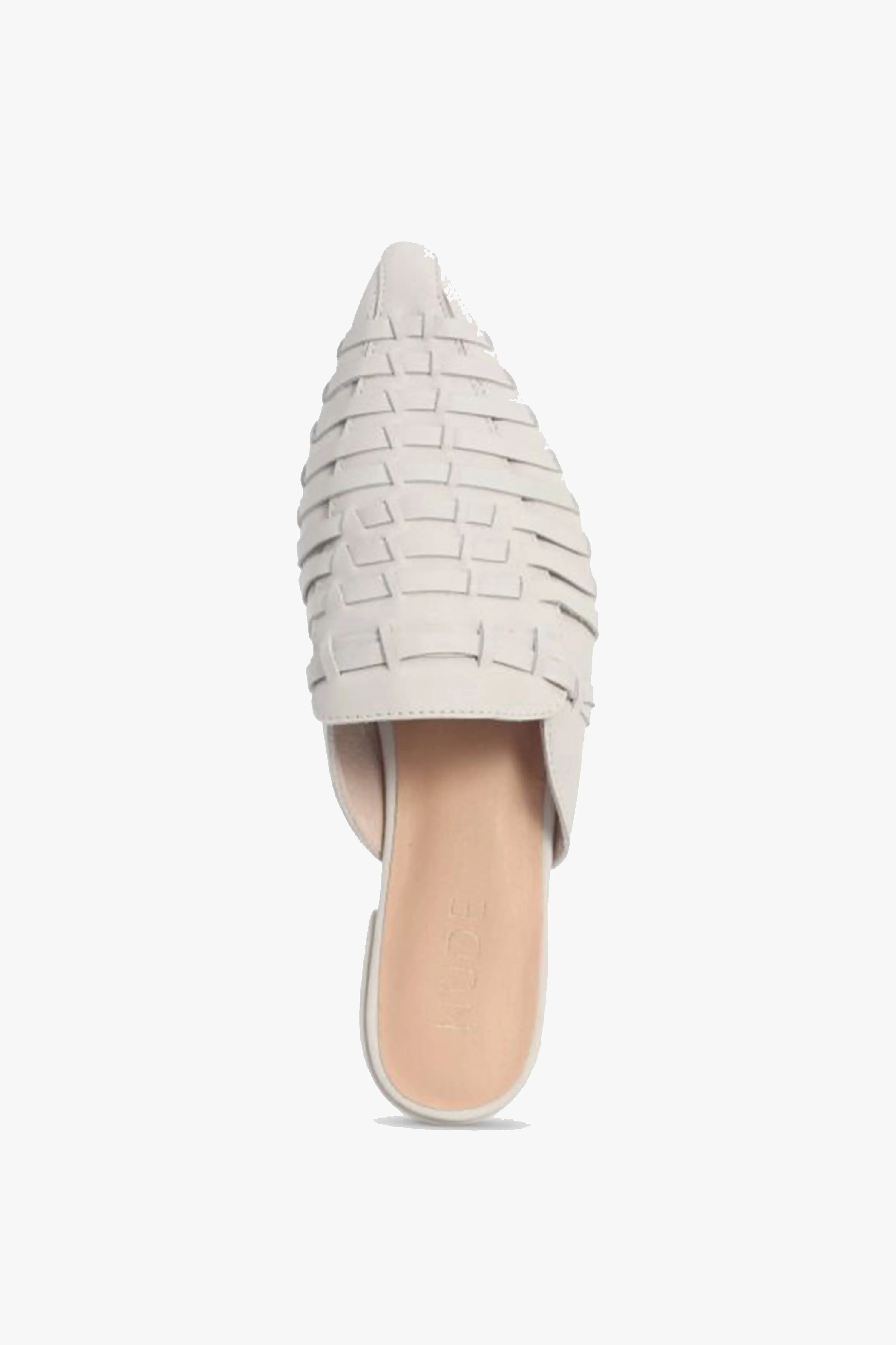 Magnolia Ivory Pointed Woven Leather Mule