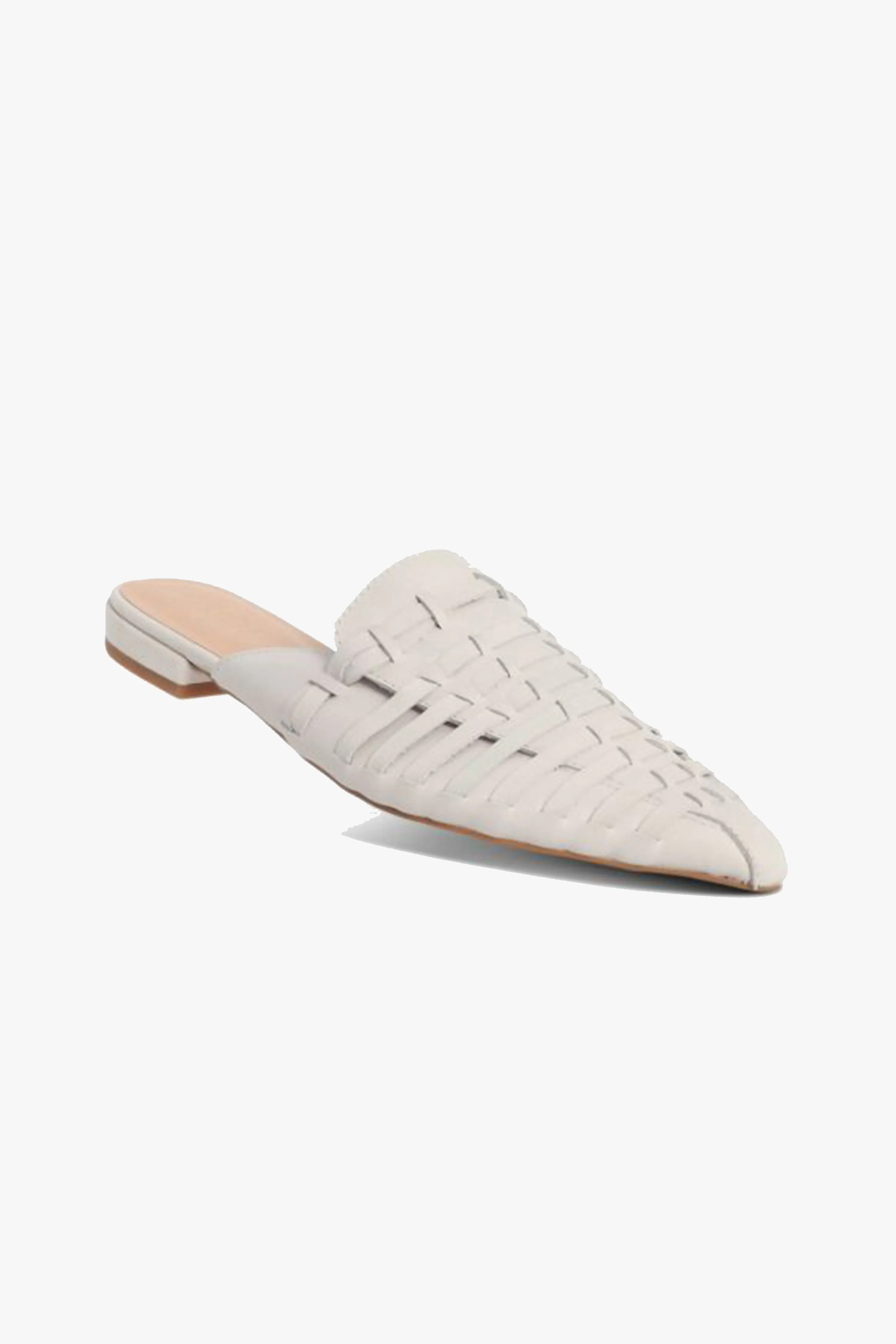 Magnolia Ivory Pointed Woven Leather Mule
