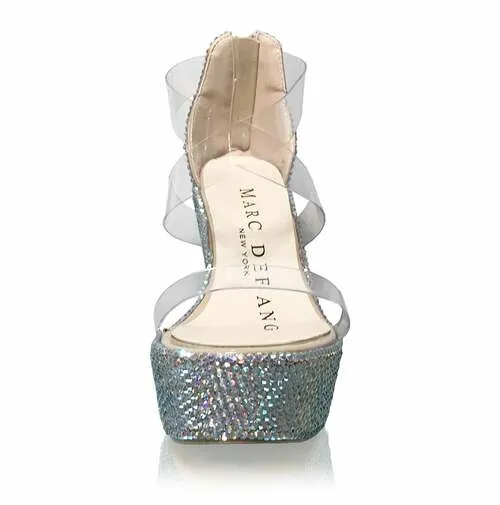 Marc Defang ANGELINA AB CRYSTAL Pageant Platform wedge heel prom shoe