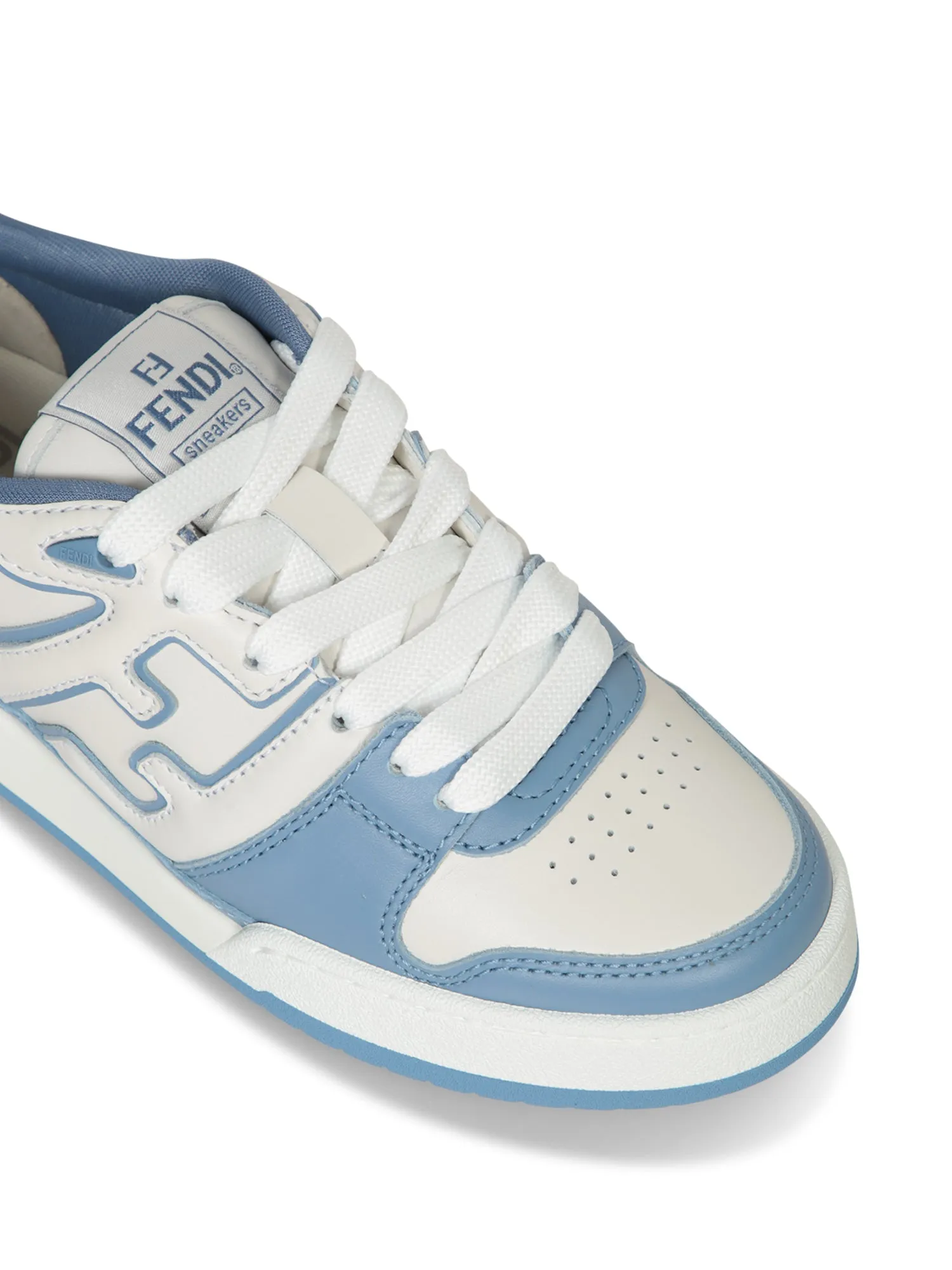 Match Leather Sneakers in Sky Blue-White