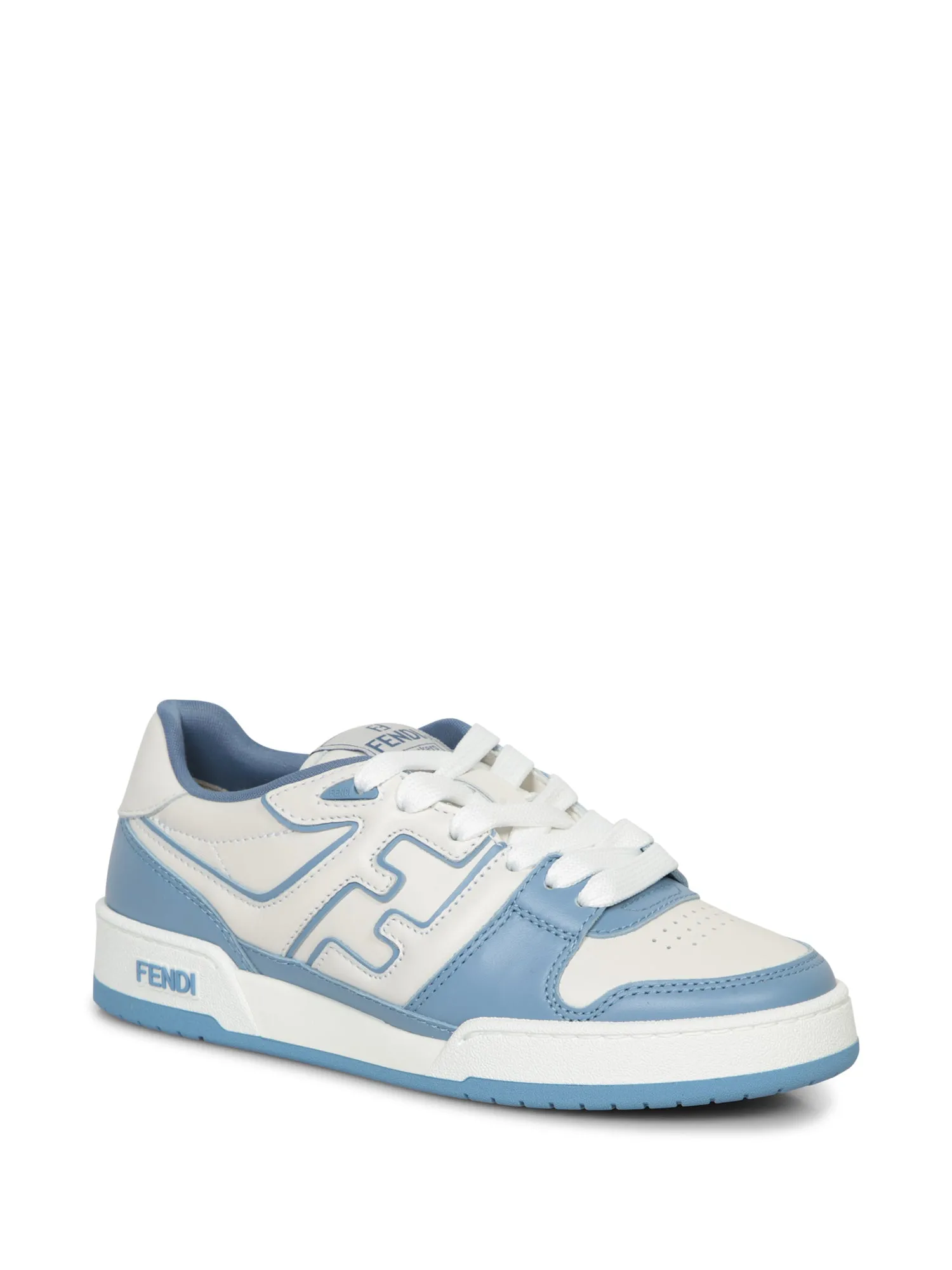 Match Leather Sneakers in Sky Blue-White