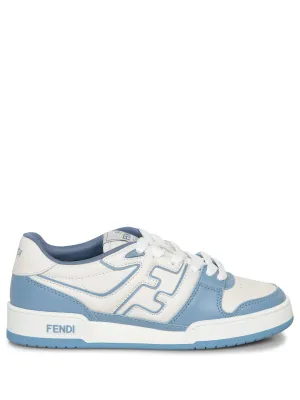 Match Leather Sneakers in Sky Blue-White