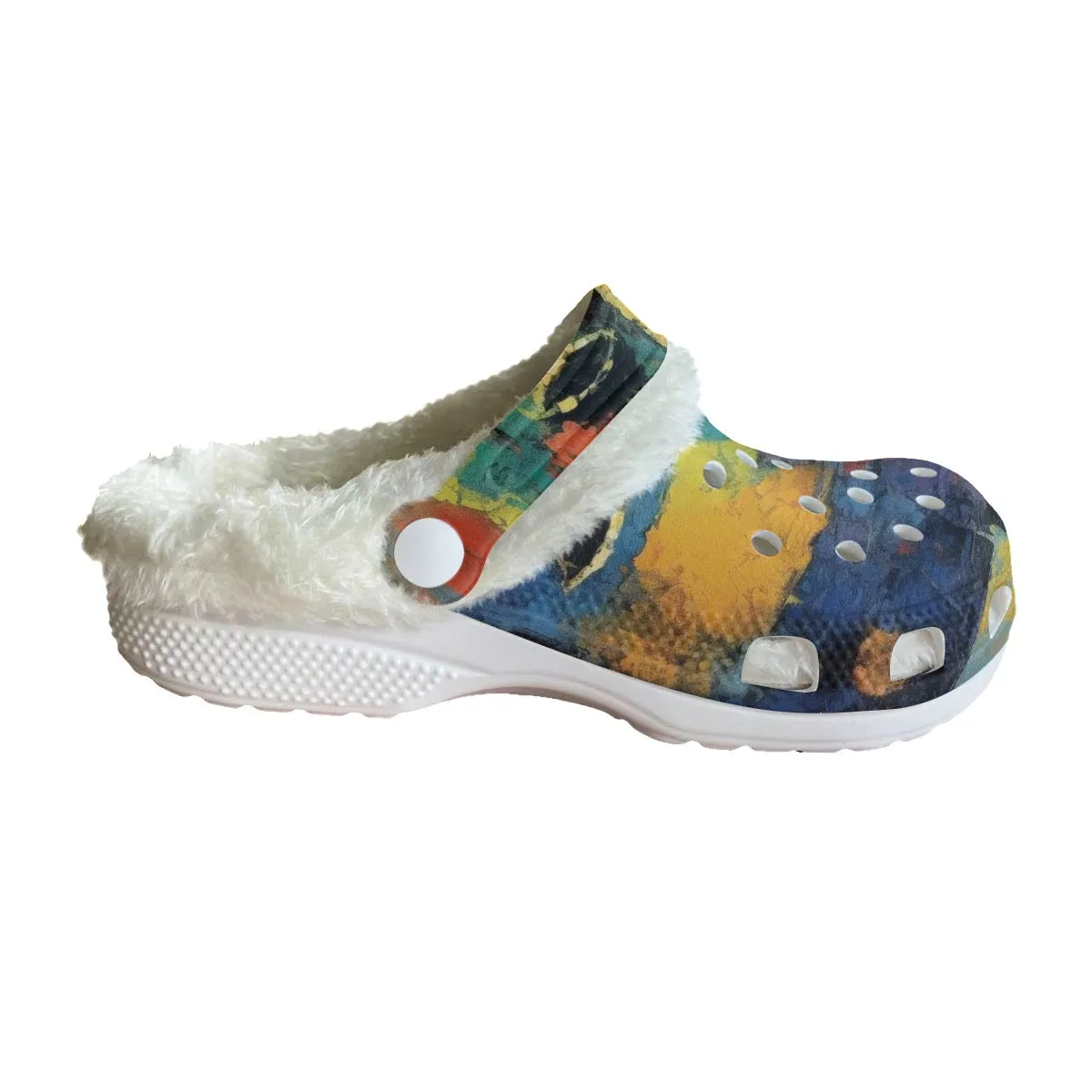 Mc#34 Men's Classic Clogs with Fleece, abstract, print
