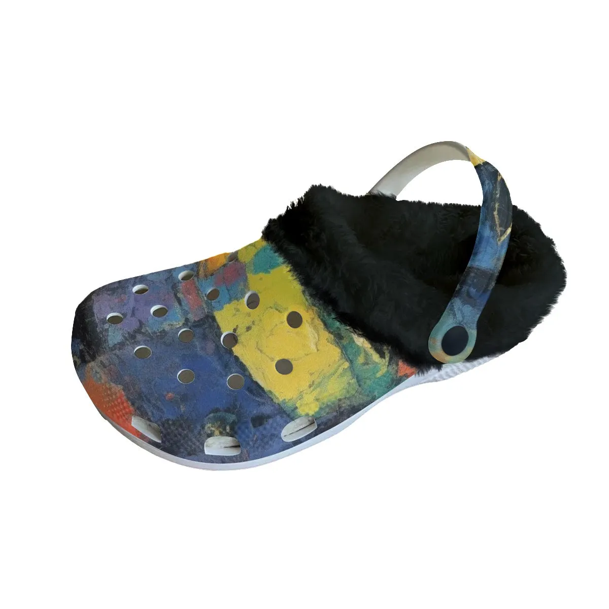 Mc#34 Men's Classic Clogs with Fleece, abstract, print
