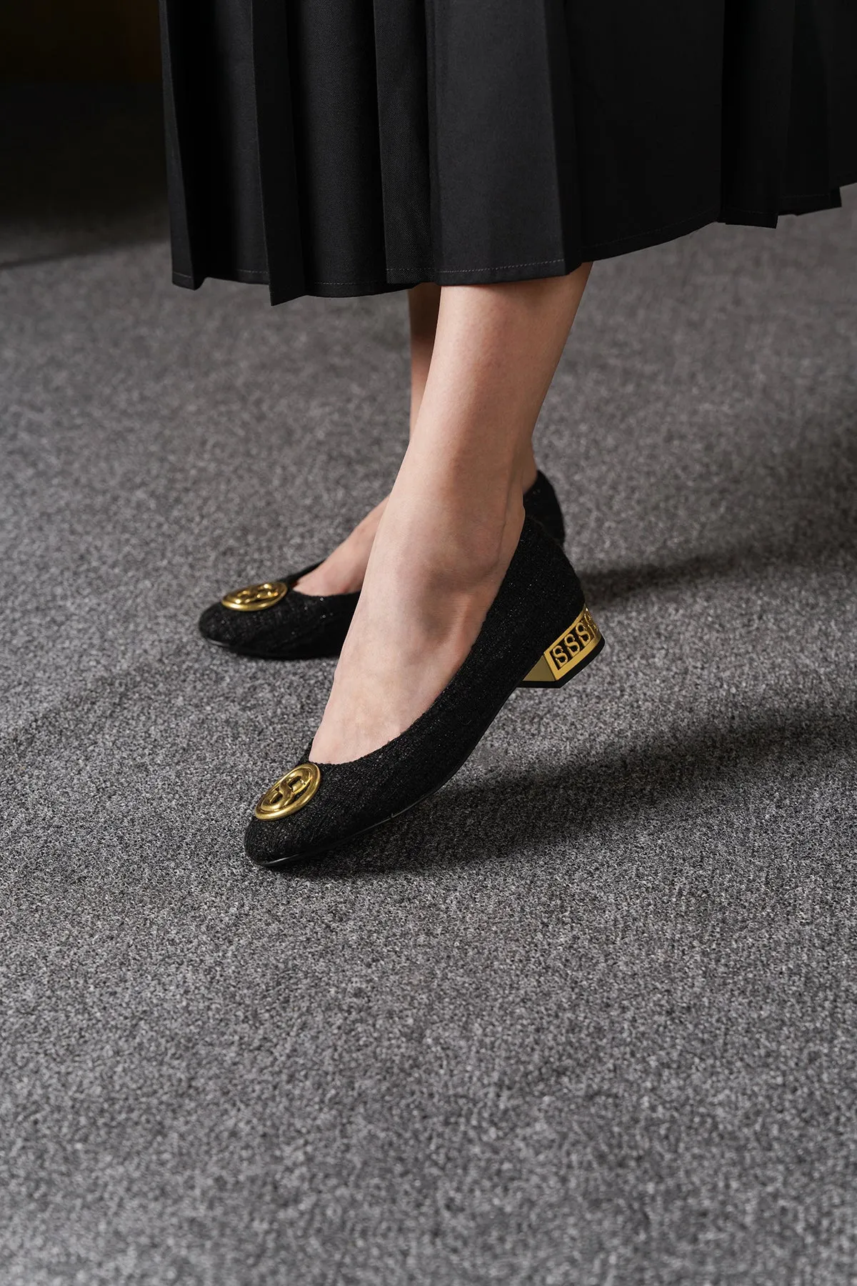 Meela Tweed Pump - Black
