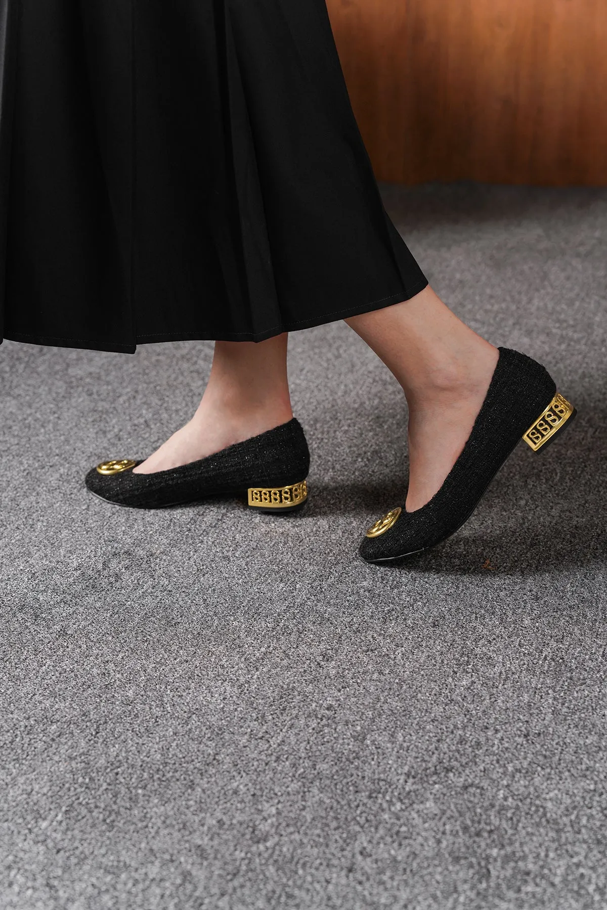 Meela Tweed Pump - Black