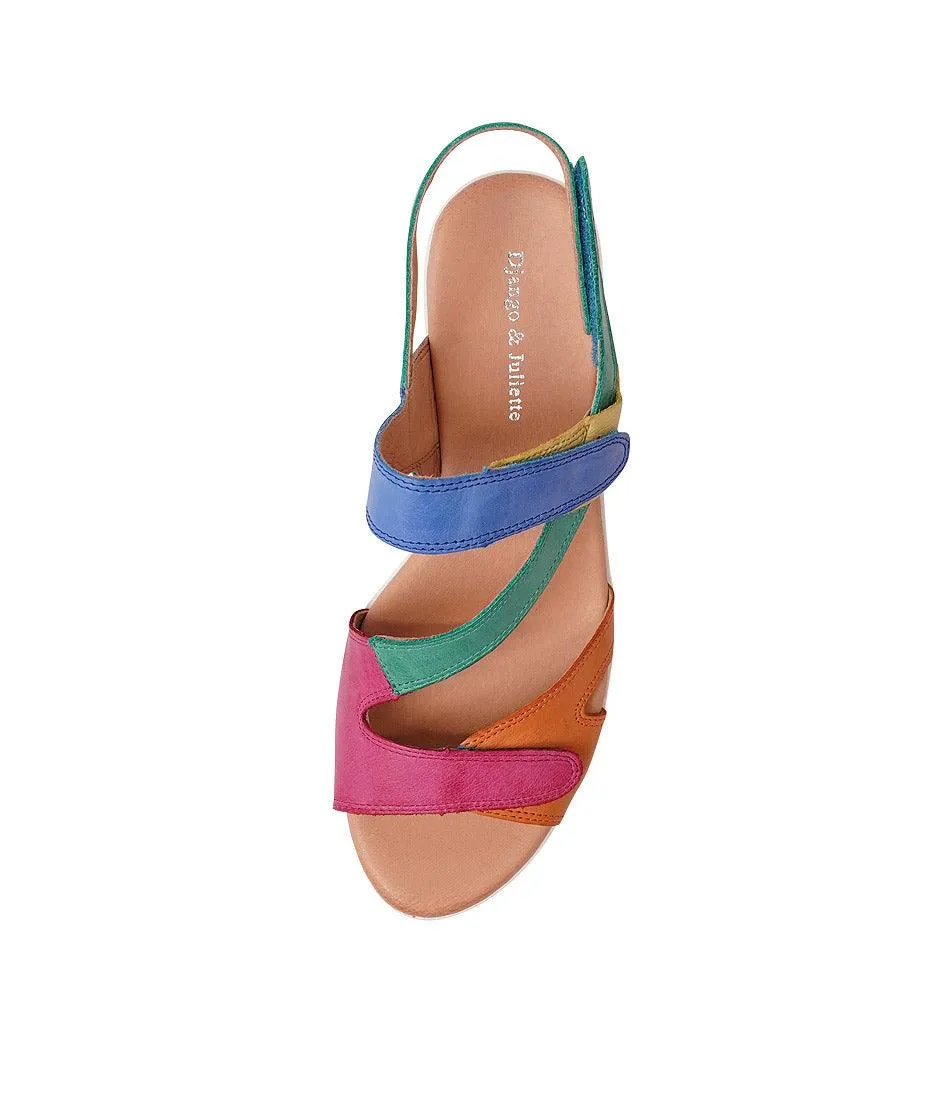Melany Bright Multi Leather Sandals